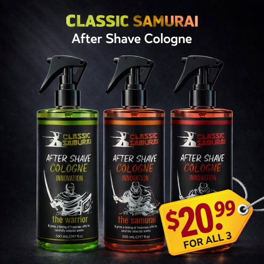 Classic Samurai After Shave Cologne Pack Of 3