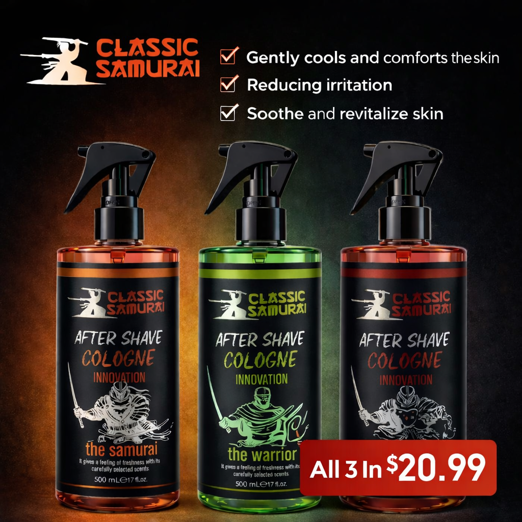 Classic Samurai After Shave Cologne Pack Of 3