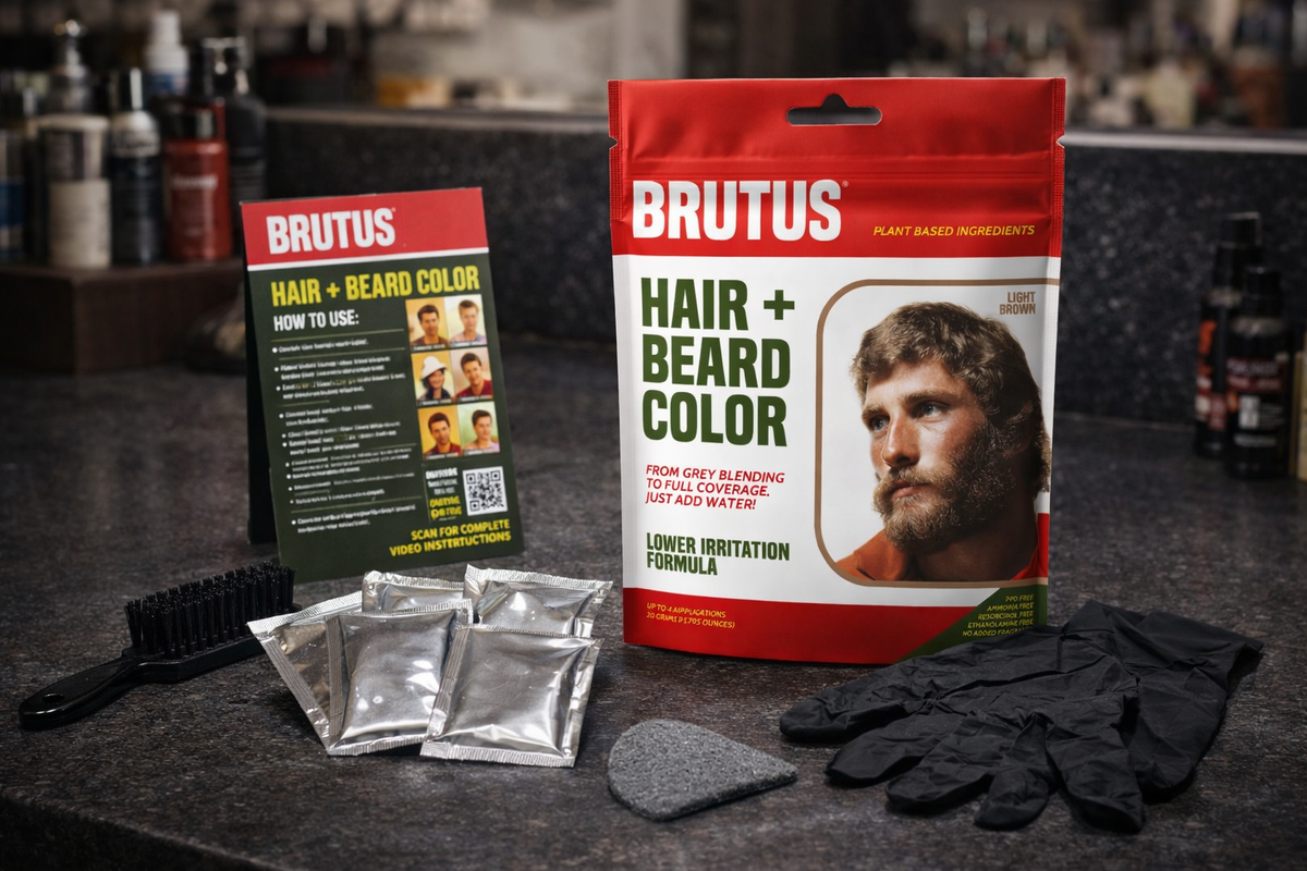Light Brown Hair + Beard Color Kit - 4 Pack