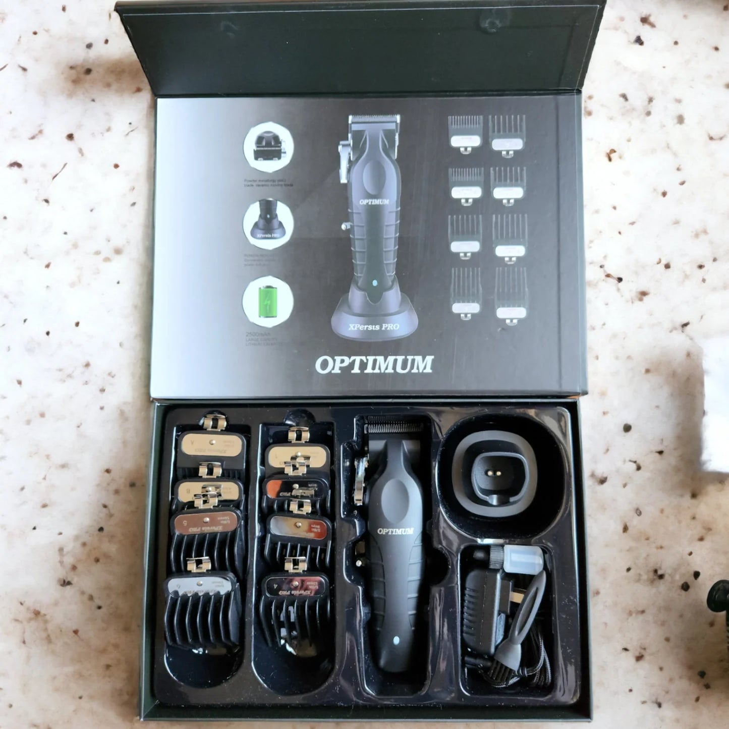 XPERSIS PRO Optimum Floating Lever Barber Cordless Hair Clipper DLC Taper Blade with Charging Stand